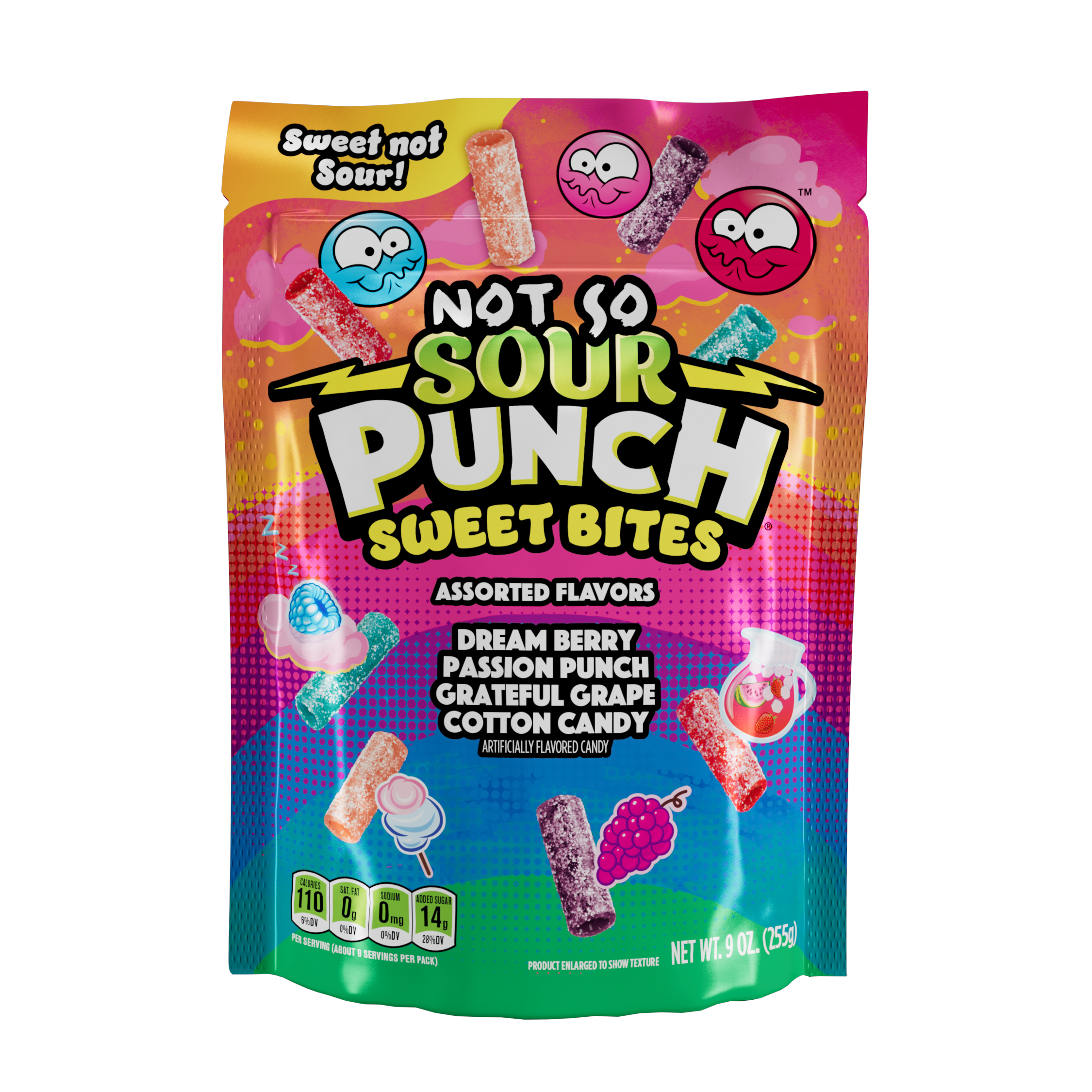 Sour Punch Bites Not So Sour SUB 9oz 1/12ct